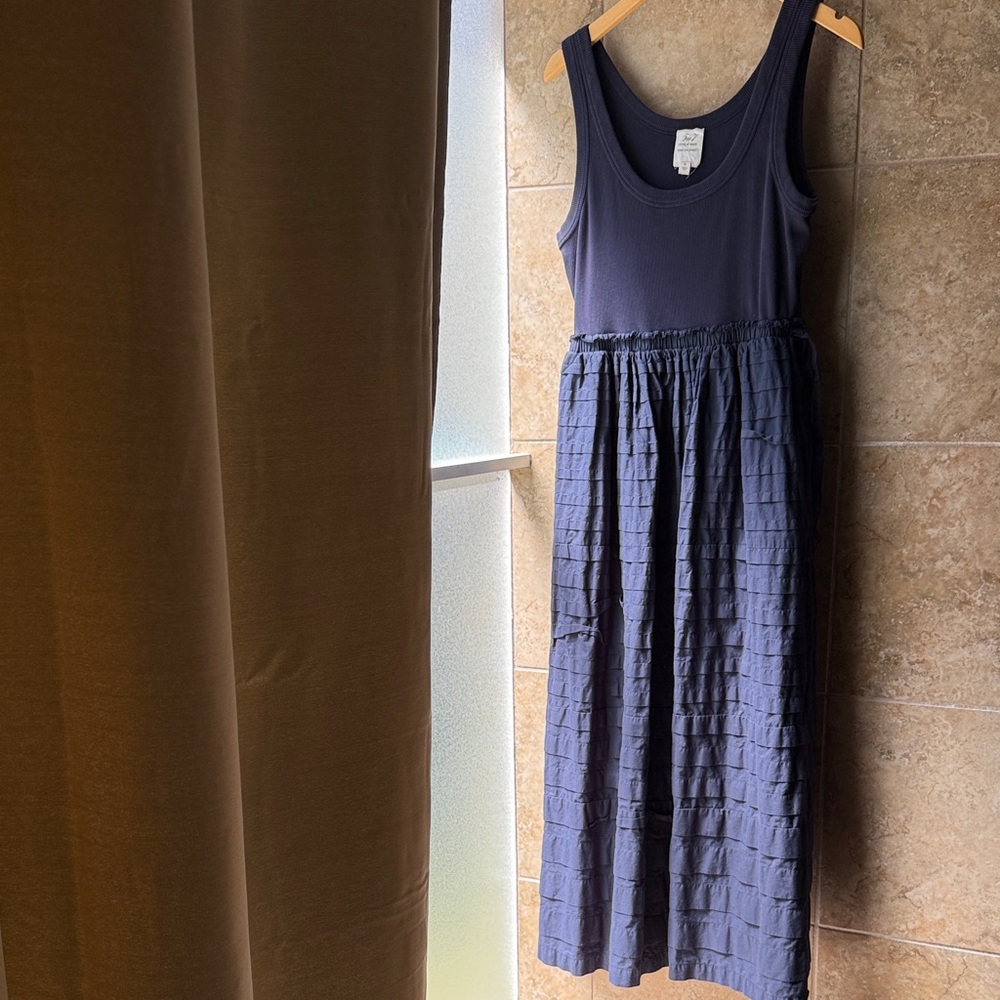 Cinq a Sept Midi Dress Akira Sleeveless Ribbed Knit Scoopneck Pintuck Skirt Mixy - Picture 7 of 16